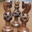 Chess Set  Wooden Classical Handicraft Magic Ball Design 32 Chess Pcs only