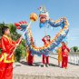 Dragon Dance 3.1m 6# 4 kid blue silk Festival Celebration Christmas Holiday Party Rave Carnival