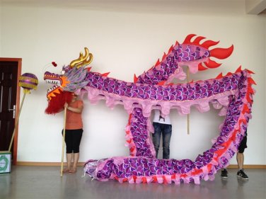 Dragon Dance 3.1m 6# 4 kid Purple silk Festival Celebration Christmas Holiday Party Rave Carnival