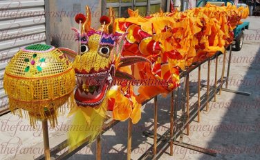 Dragon Dance 3.1m 6# 4 kid Yellow silk Festival Celebration Christmas Holiday Party Rave Carnival
