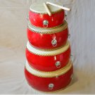 33cm children red drum with Drumsticks Chinese Percussion Musical Cowhide chlidren adult  lion dance