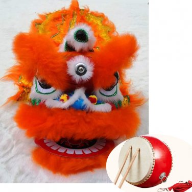 2-5 age Classic Kid Lion Dance Drum  Festival Funny Fancy Costume 10inch Cartoon Props Play Parade