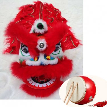 2-5 age Classic Kid Lion Dance Drum  Festival Funny Fancy Costume 10inch Cartoon Props Play Parade