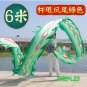 Green 6M Silk Peacock Ribbon Dance Poles  Outdoor Carnival Square Performance Halloween Toys