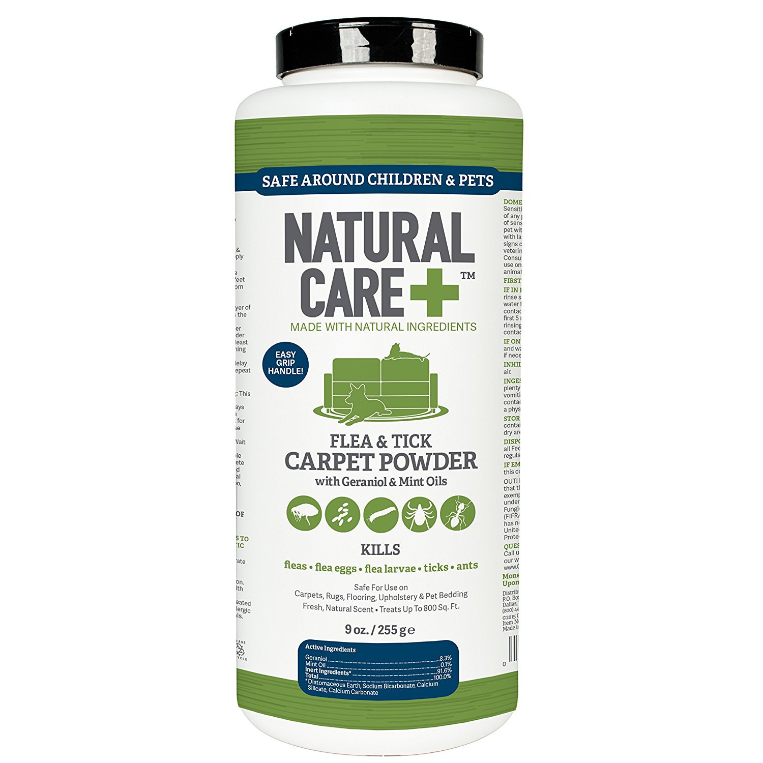 Natural Care Flea and Tick Carpet Powder, 9 oz for DOGS and CATS.