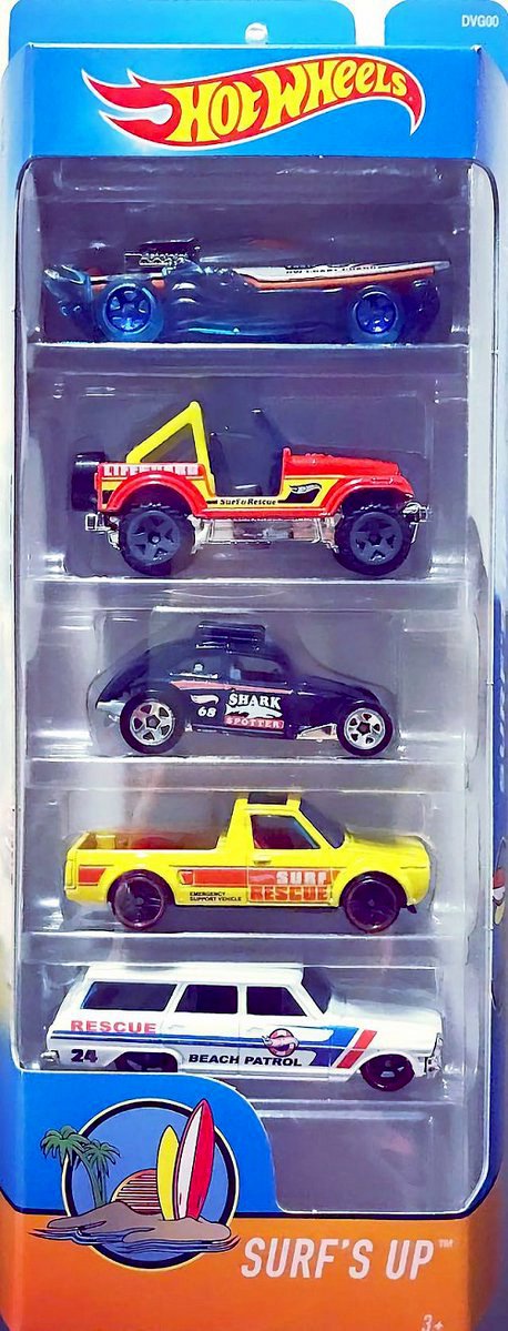 hot wheels surf's up 5 pack