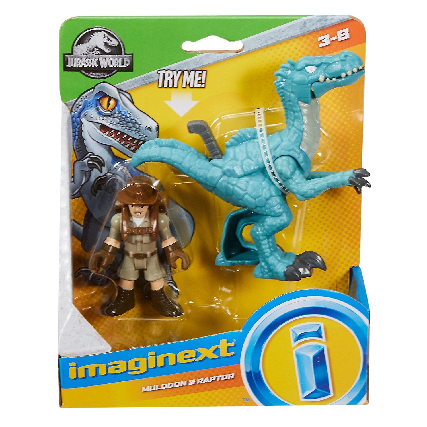 Imaginext Jurassic World Fallen Kingdom, Muldoon & Raptor Action Figures