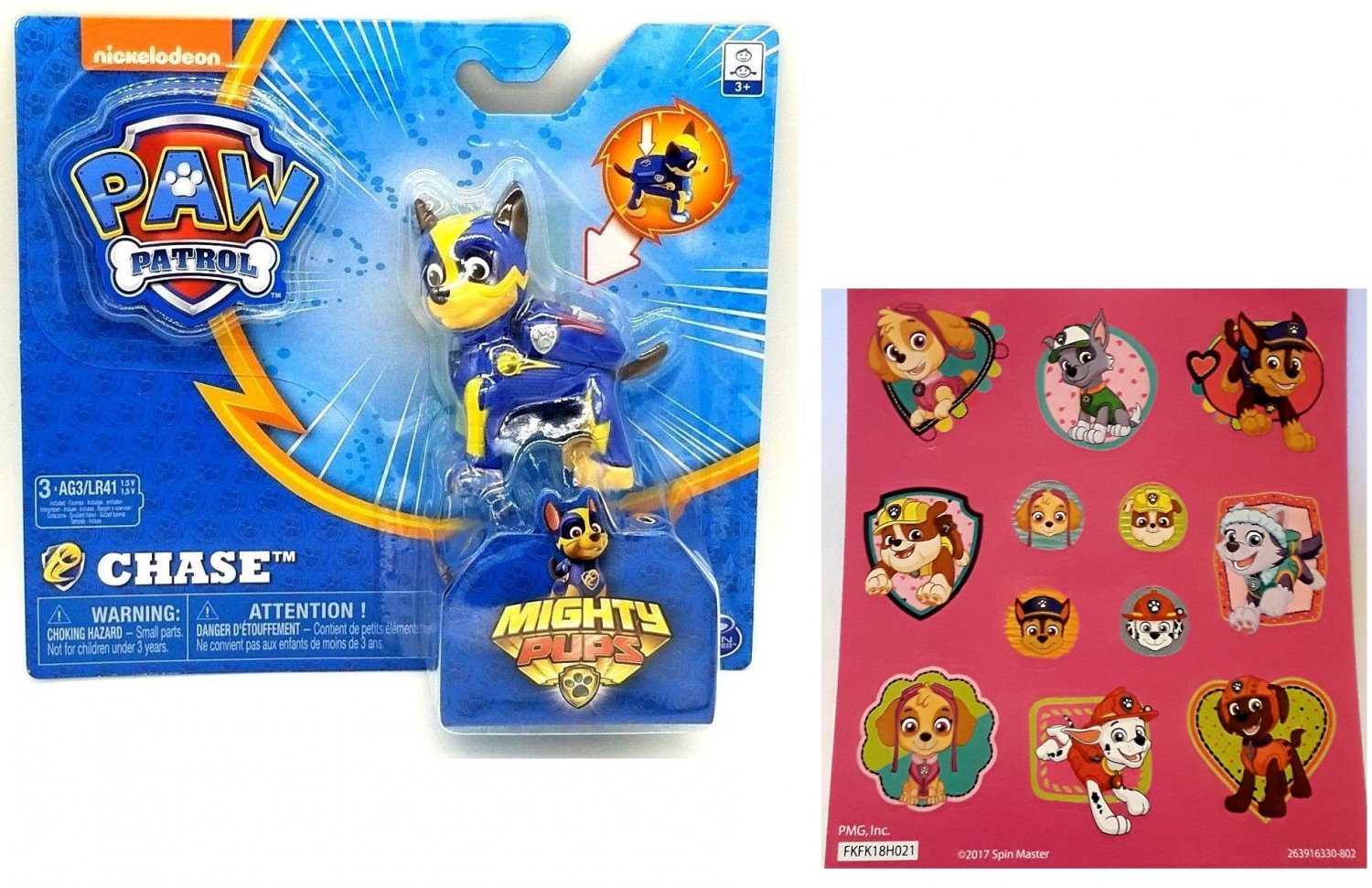 Paw Patrol Mighty Pups Chase Figure With Light Up Badge