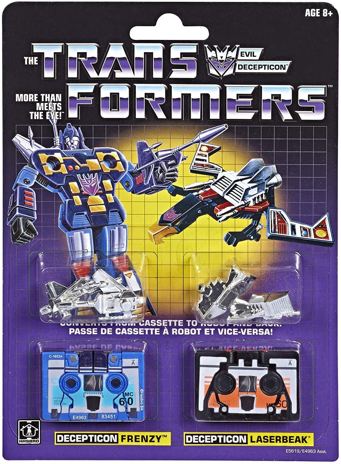 Transformers Vintage G1 Cassette 2Pack Frenzy and Laserbeak