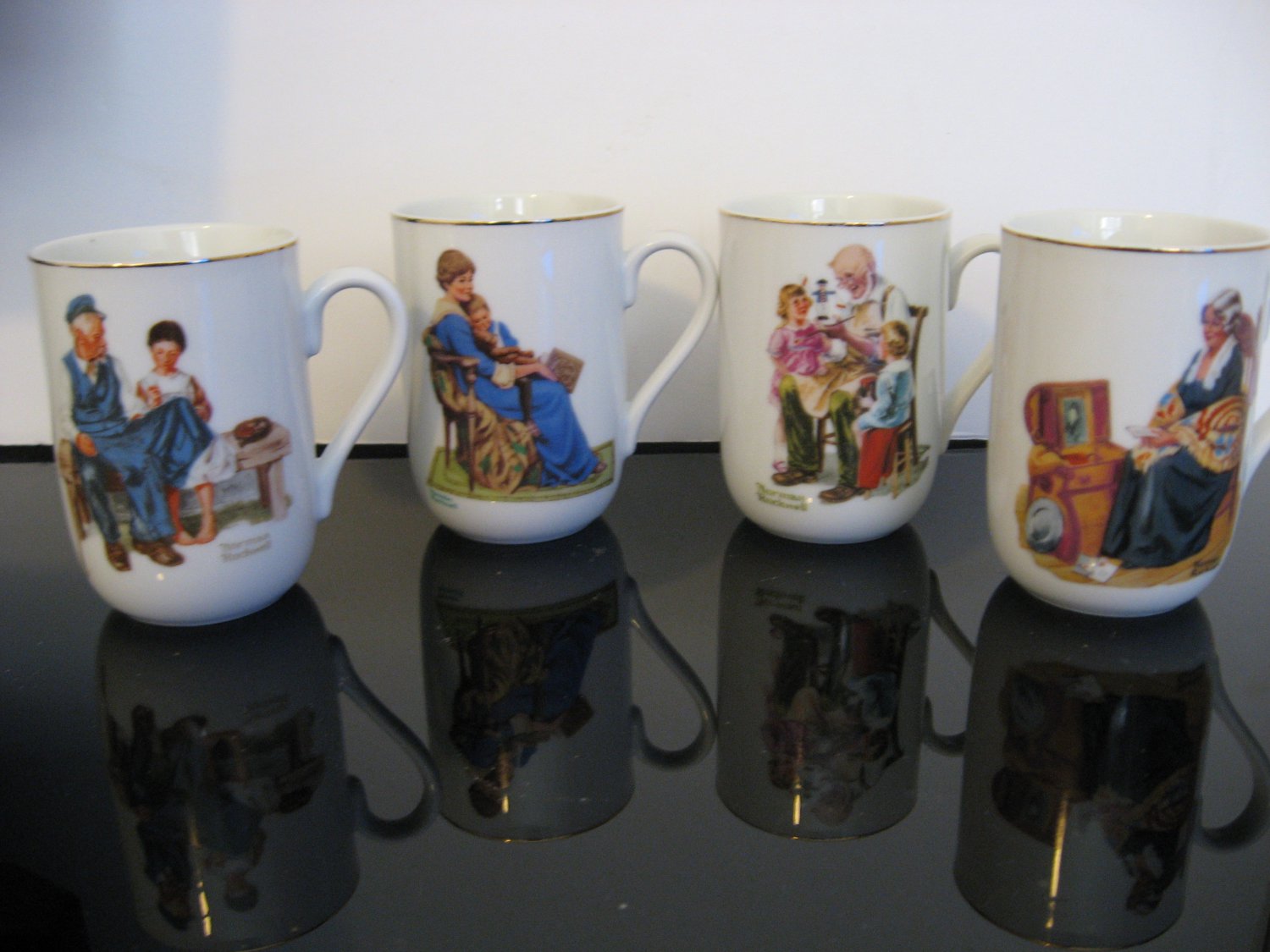 Vintage 1982 Norman Rockwell Collectors Mugs Set Of 4   58274a632caea 380834b 