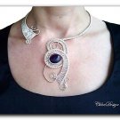 diy pdf tutorial Wire Weaving Jewelry Collar Flowing River,amethyst,occasion,Wicca,Reiki