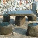 Garden Stone Table And Bench