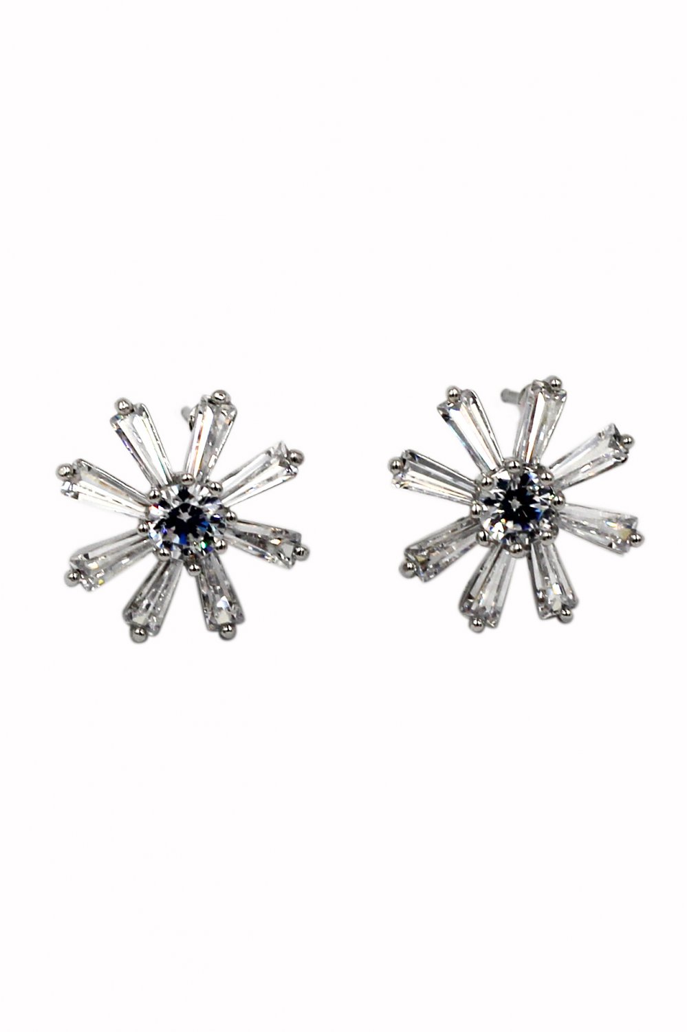 Delicate mini crystal silver earrings