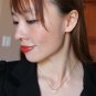 Elegant crystal mini circle clavicle gold necklace