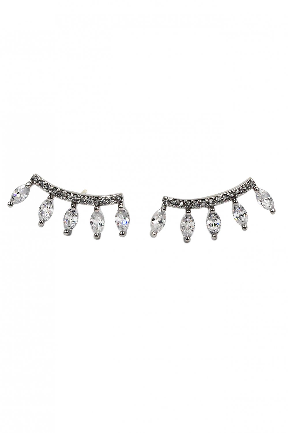 Mini crystal silver earrings
