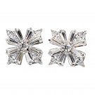 Bright crystal silver earrings