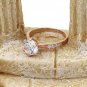 Classic six-claw crystal rose gold ring