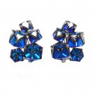 Cube blue crystal earrings