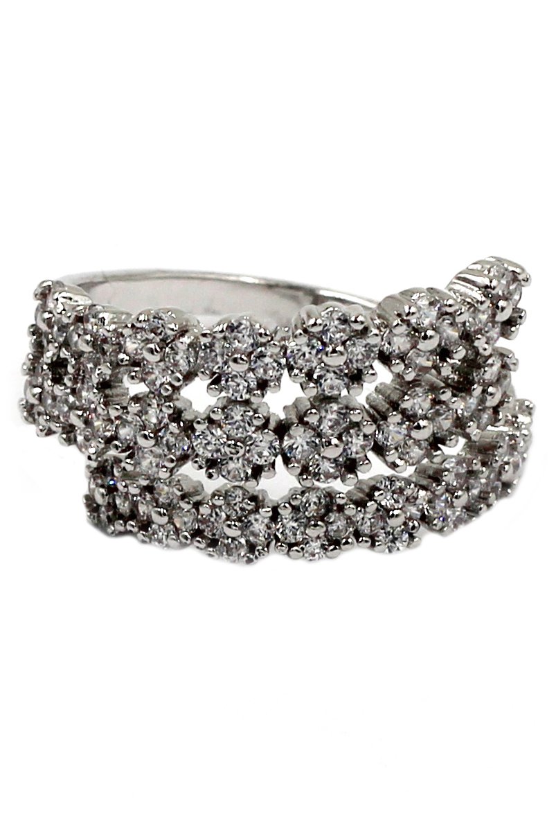 Dislocation crystal silver ring