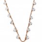 Small crystal fine chain necklace earrings gold set