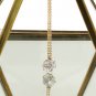 Mini crystal ball necklace earrings gold set