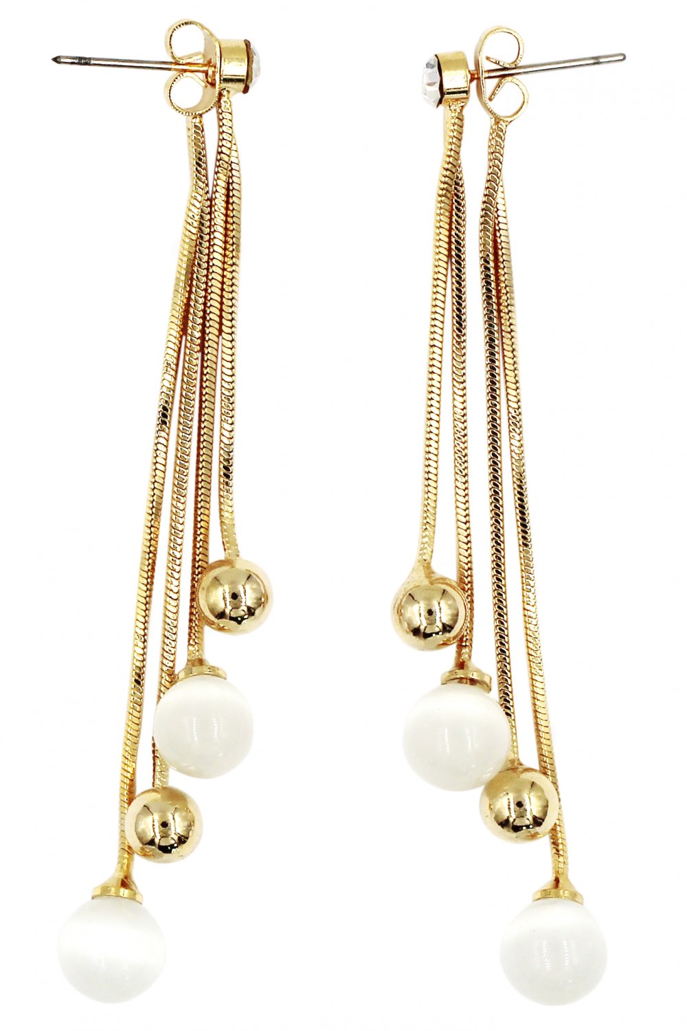 Fashion pendant bead gold earrings