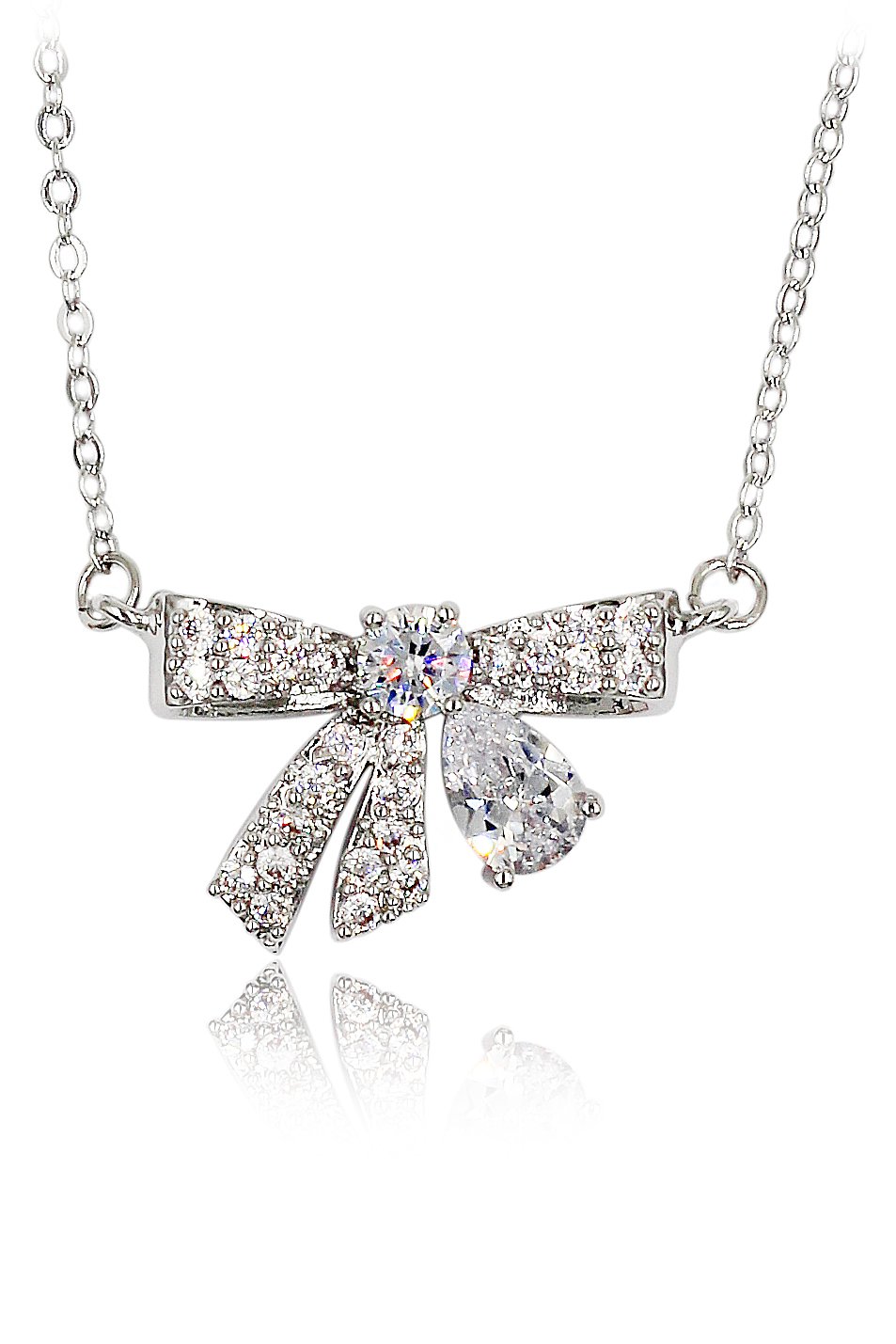 Fashion pendant crystal knot silver necklace