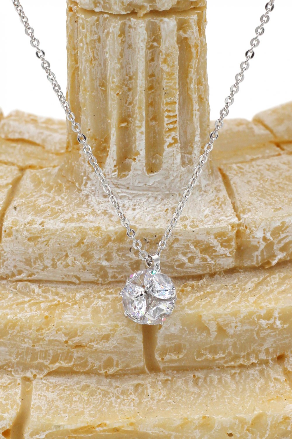 Mini crystal ball Sterling Silver Chain silver necklace