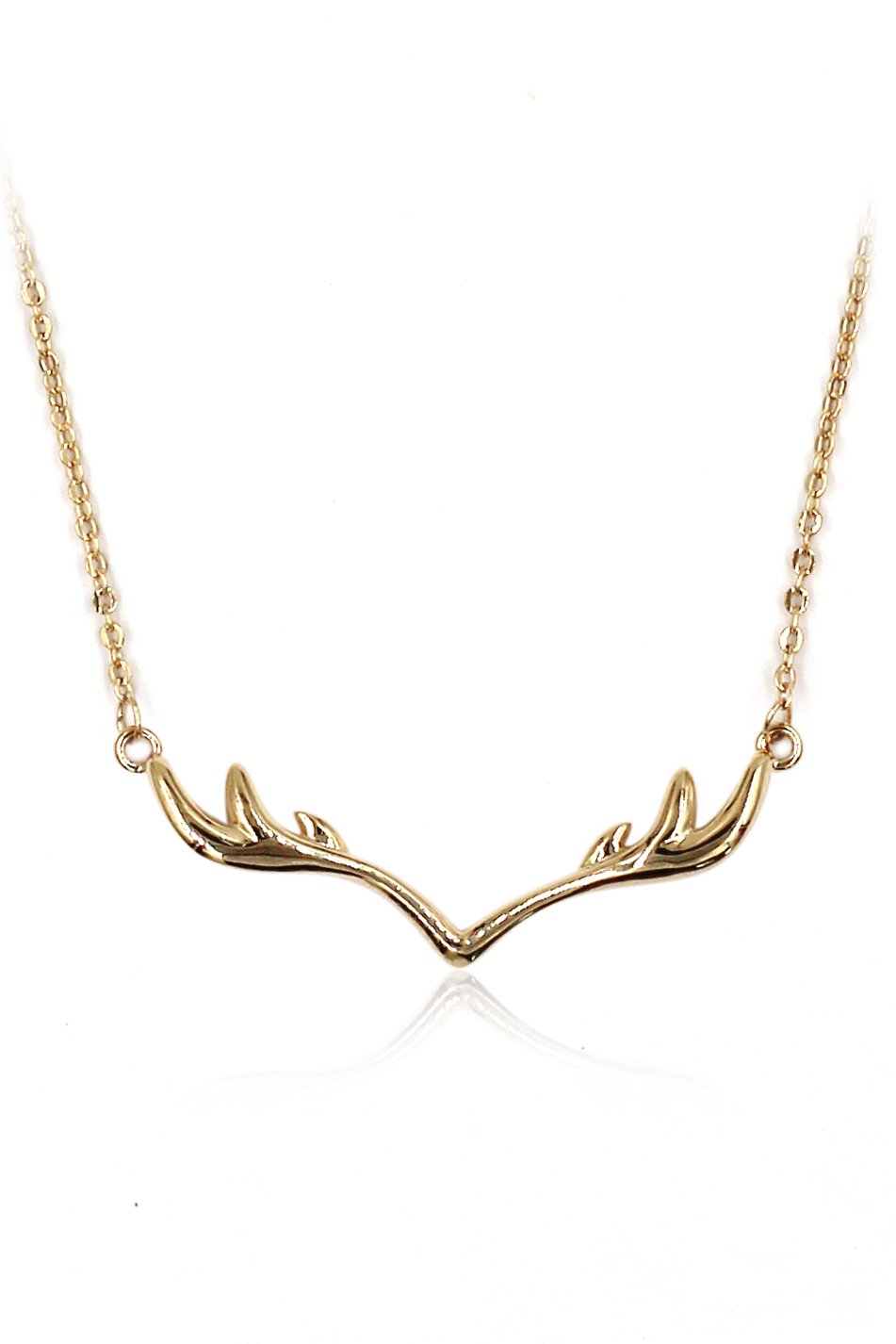 Fashion antlers clavicle Sterling Silver Chain gold necklace