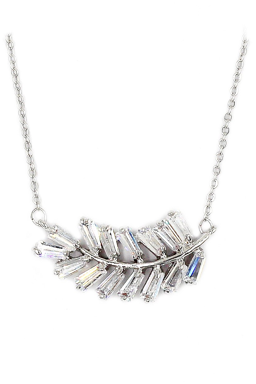 Fashion small crystal row Sterling Silver Chain silver necklace