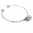 Fashion square crystal silver bracelet
