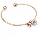 Fashion square crystal rose gold bracelet