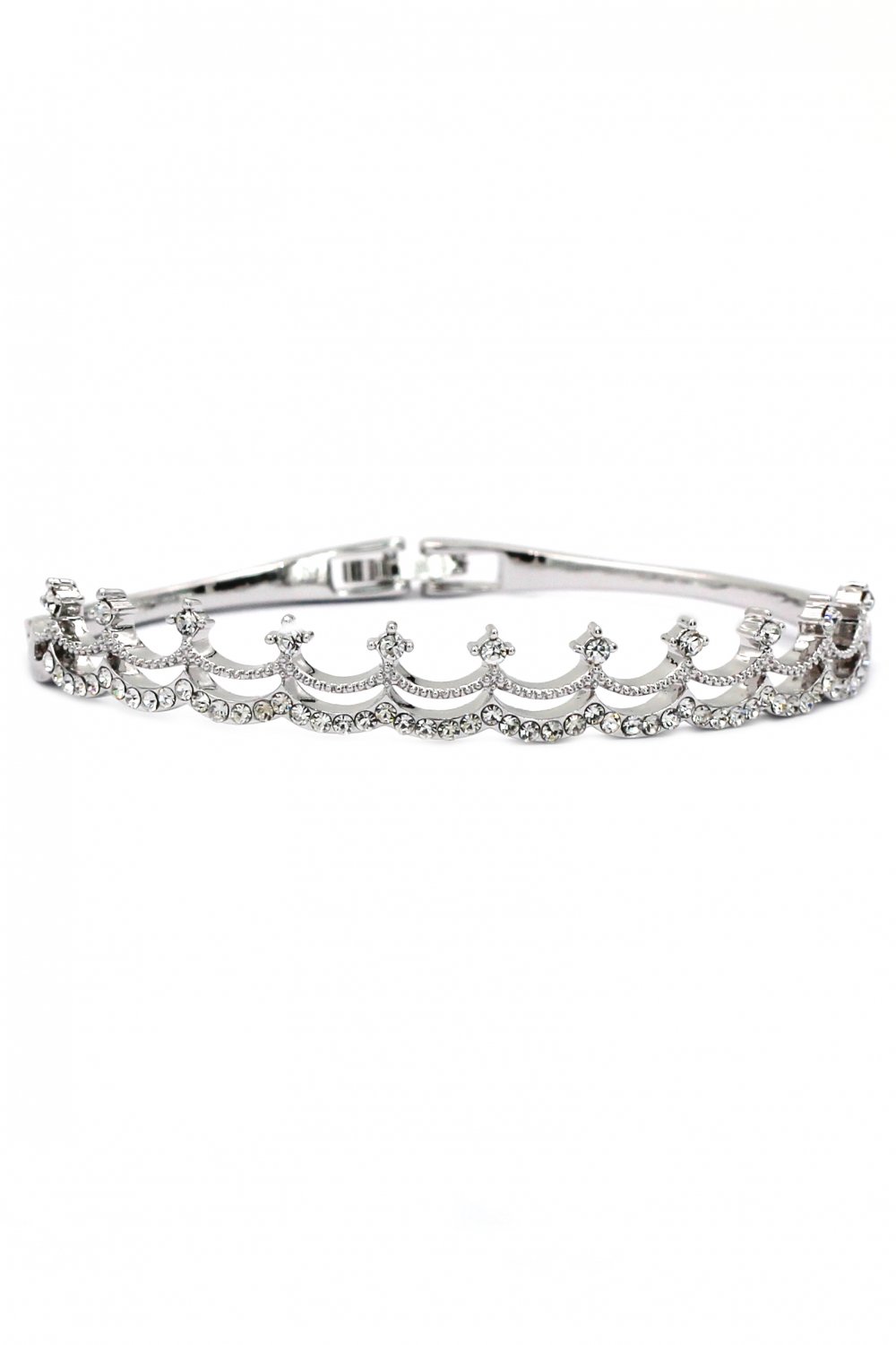 Fashion small crystal crown silver bracelet