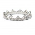 Delicate mini crystal silver ring