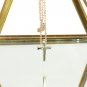 Duplexes small crystal cross and heart Sterling Silver Chain gold necklace