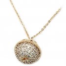 Delicate doraemon tinker bell crystal Sterling Silver Chain gold necklace