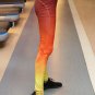 Red Gradient yellow pattern hips leggings