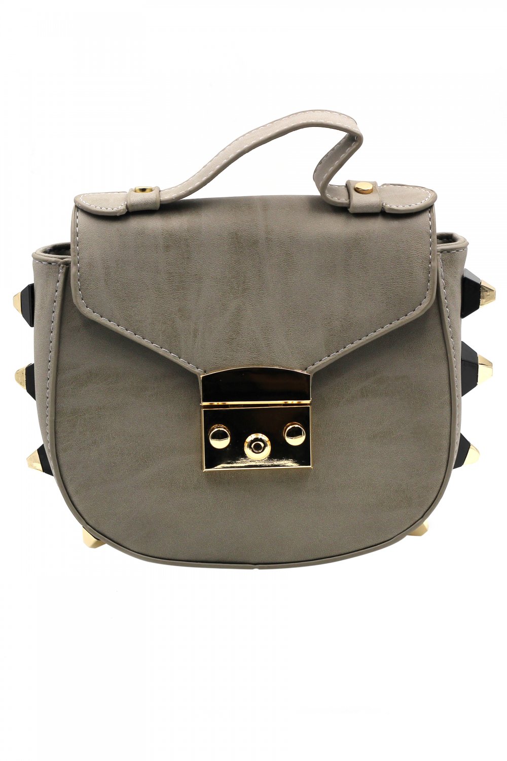 Fashion buckle lady leather gray purses
