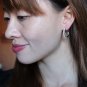 Fashion big circle crystal silver earrings