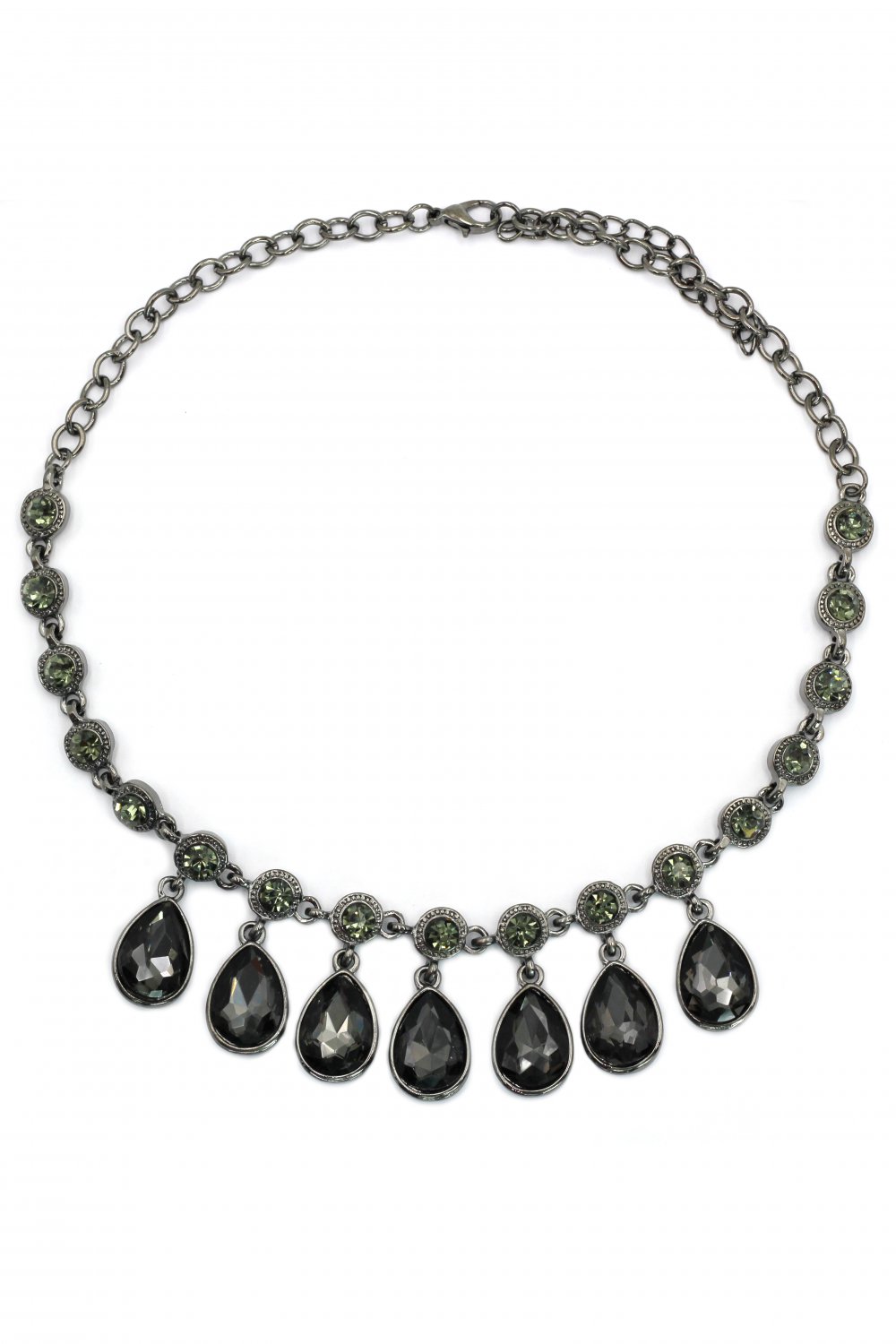 Fashion silver black crystal necklace