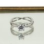 Fashion cabinet intersect crystal silver ring