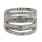 Fashion micro-set small crystal loop silver ring