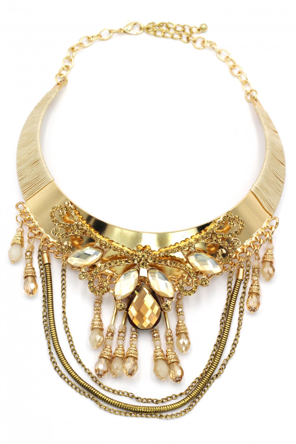 Elegant traditional exaggeration gold necklace