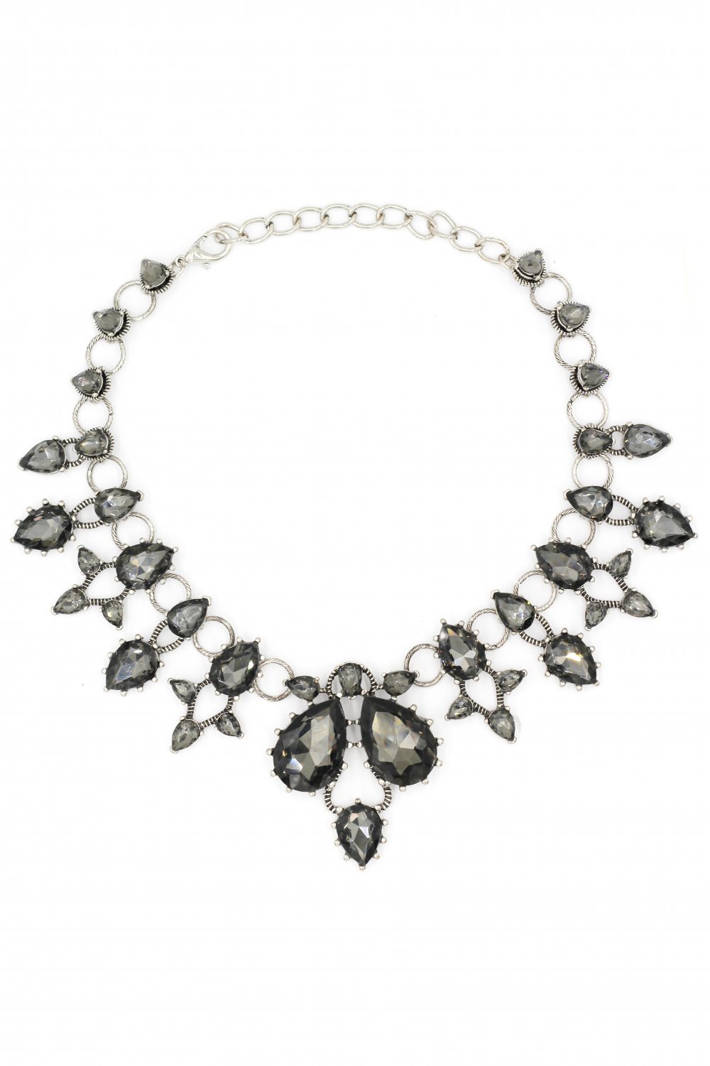 Elegant black crystal circle necklace