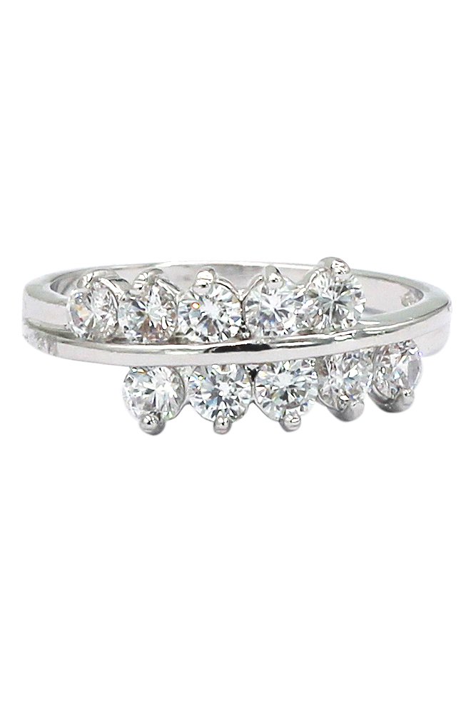 Noble true love crystal lady silver ring