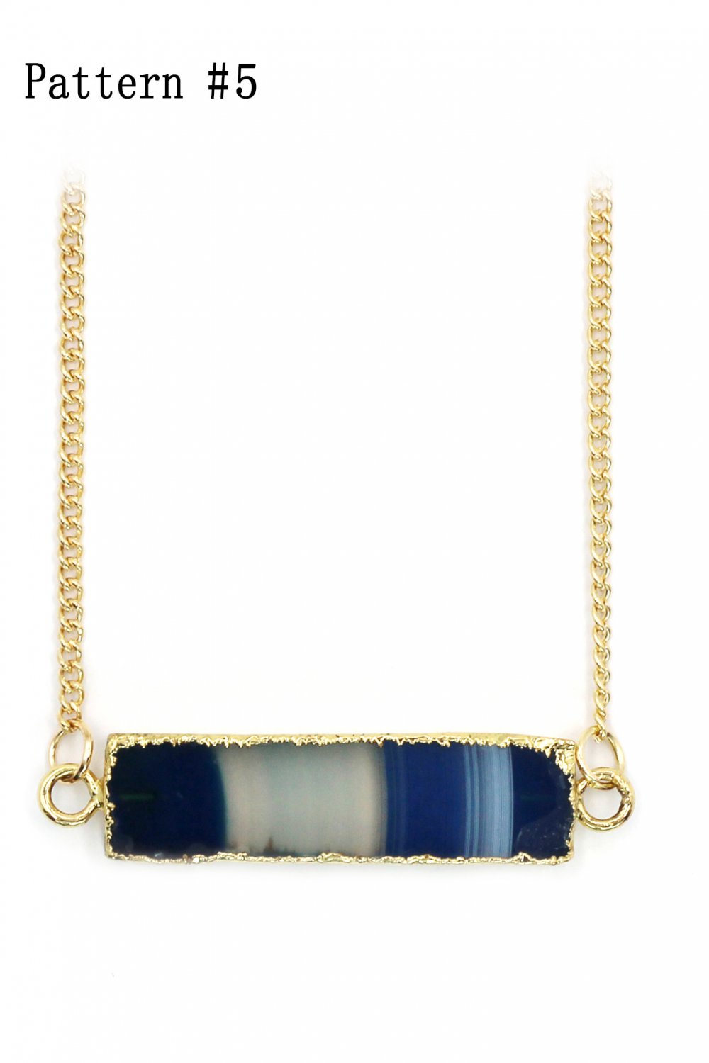 Fashion transparent natural stone golden necklace Pattern #5