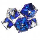 Square candy blue crystal silver ring