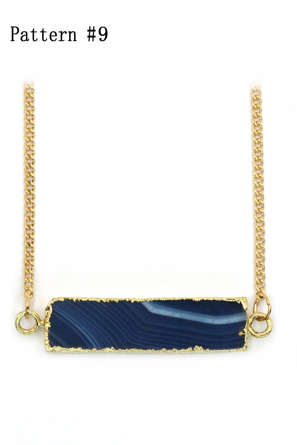 Fashion natural stone golden necklace Pattern #9