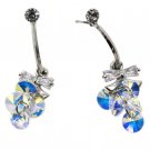Sweety sparkling swarovski crystal silver earrings