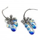 Sweety swarovski crystal silver flower earrings